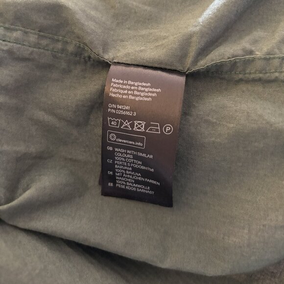 H&M Green Relaxed Fit Oxford Long Sleeve Shirt Men's Size L - Picture 4 of 4